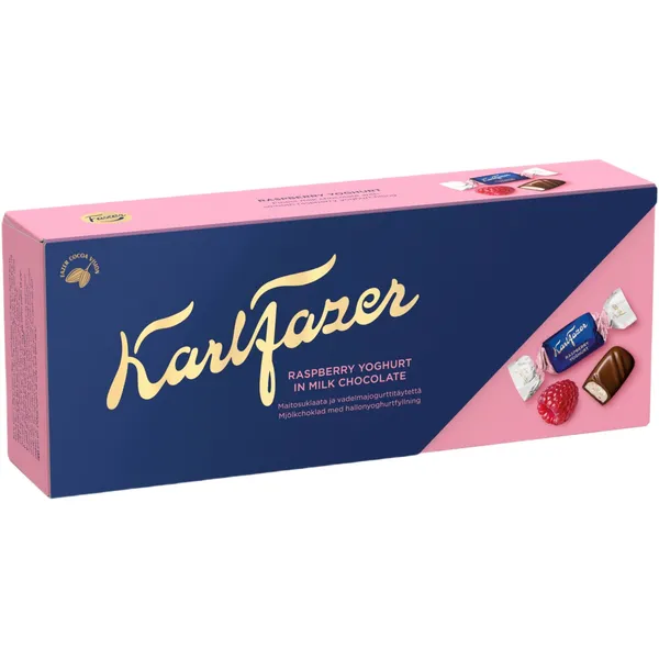 Piimašokolaadikompvekid vaarikajogurtitäidisega, KARL FAZER, 250 g