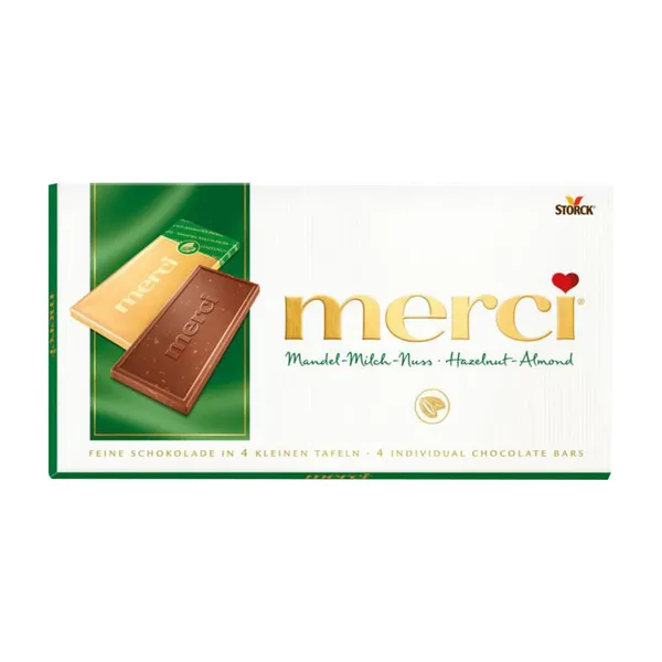 Piimašokolaad sarapuupähklite&mandli Merci 100g