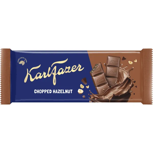 Purustatud metsapähklitega piimašokolaad, KARL FAZER, 95g