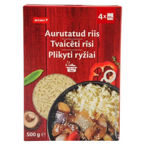 Rīsi Rimi gargraudu tvaicēti 4x125g