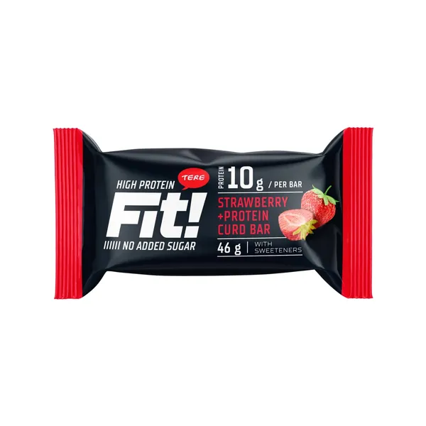 Proteīna batoniņš Fit zemeņu, ar saldin. 46g
