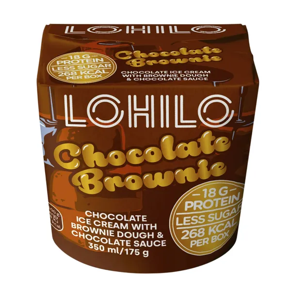 Proteiinijäätis šokolaadibrownie magusainetega Lohilo 350ml