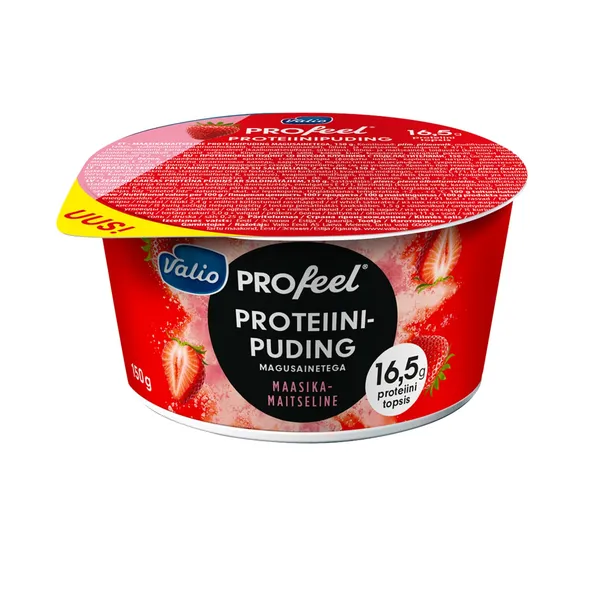 Proteiinipuding maasikamaitseline magusainetega Valio ProFeel 150g