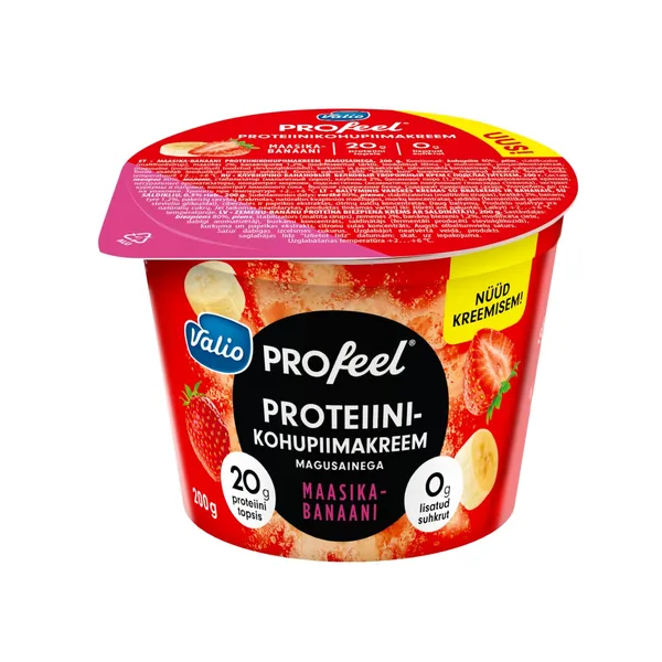 Biezp. krēms Valio ProFeel zemeņu-banānu 200g