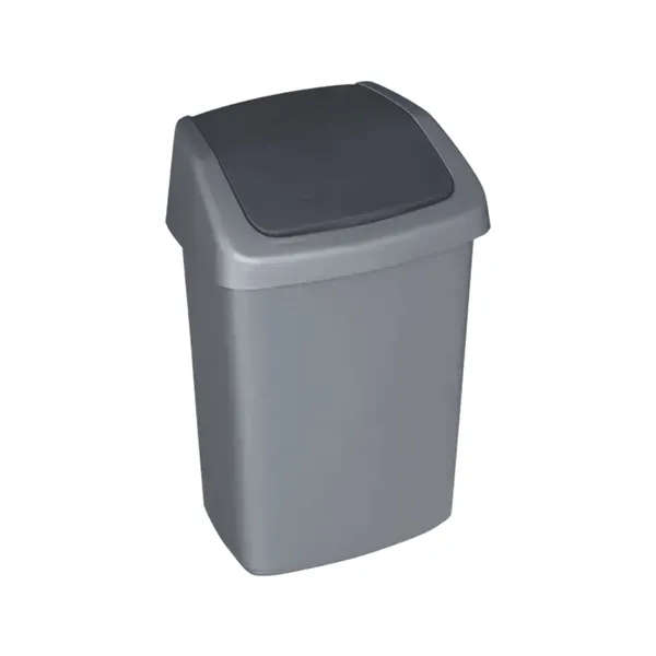 Prügikast Curver Swing Top 10L 24,6x19,8x37,3cm tumehall/hõbe