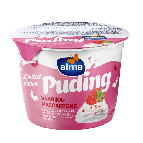 Puding vaarika-mascarpone maitseline, ALMA, 230 g