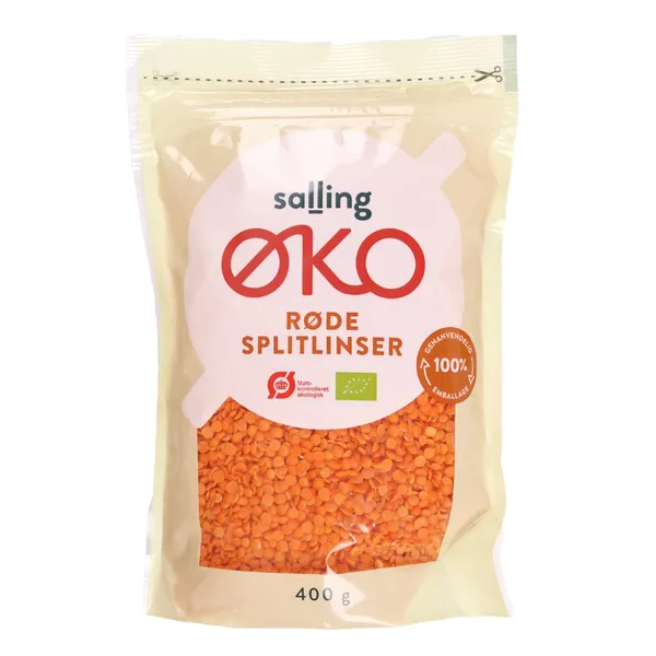 Punased läätsed, poolitatud Salling Eko öko 400g