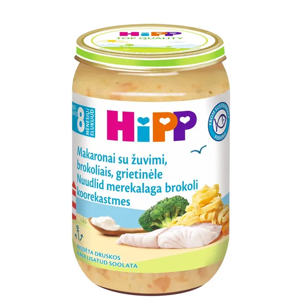 Püree Hipp nuudlid-kala-brokoli alates 8.kuust 220g