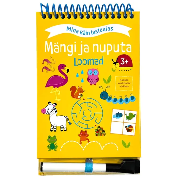 Raamat Mängi ja nuputa. Loomad 3+