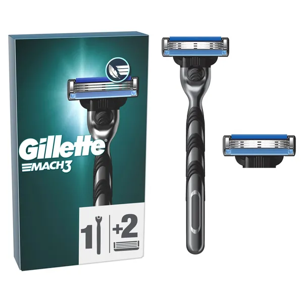 Raseerija Gillette Mach 3-tera Charcoal+2 varutera