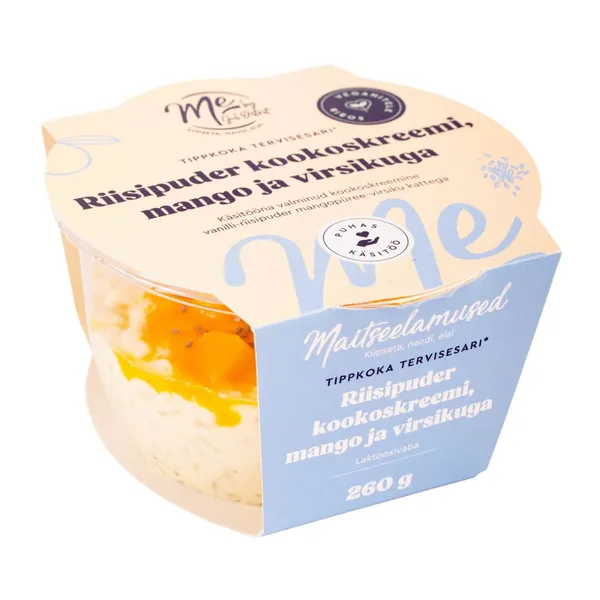 Riisipuder kookoskreemi, mango ja virsikuga Maitseelamused vegan 260g