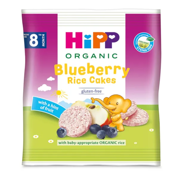 Riisivahvlid mustikatega Bio HIPP 30g,8k
