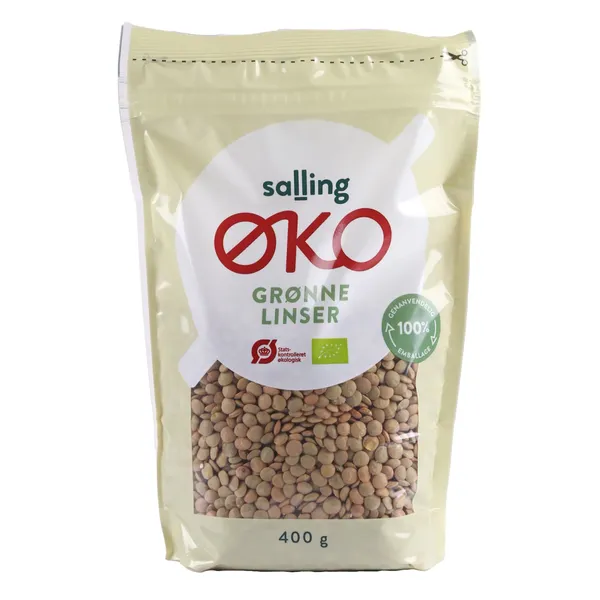 Rohelised läätsed, poolitatud Salling Eko öko 400g