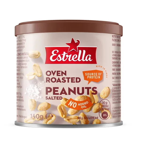 Röstitud maapähklid soolaga Estrella 140g