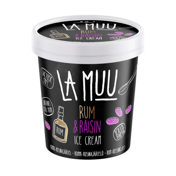 Rummi-rosinajäätis laktoosivaba La Muu 250g/500ml