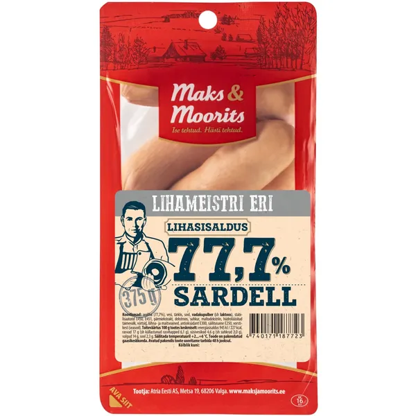 Sardell 77,7%, MAKS&MOORITS, 375 g