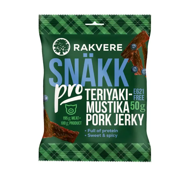 Sealihasnäkk teriyaki-mustika Snäkk Pro Rakvere 50g