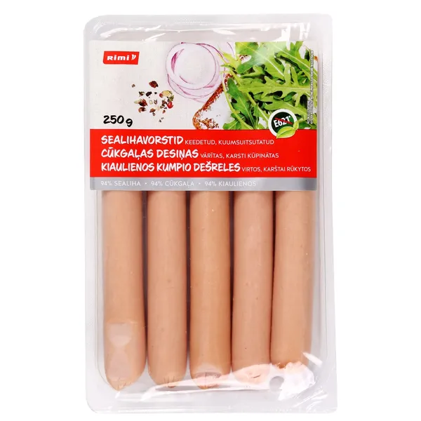 Cūkgaļas desiņas Rimi vār., karsti kūp. 250g