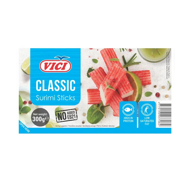 Surimi nūjiņas ar krabju garšu dzesētas Viči 300g