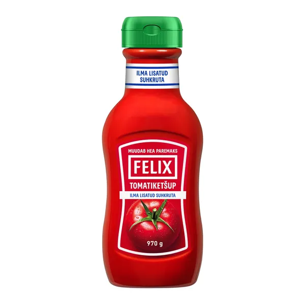 Tomatiketšup ilma lisatud suhkruta, FELIX, 970 g