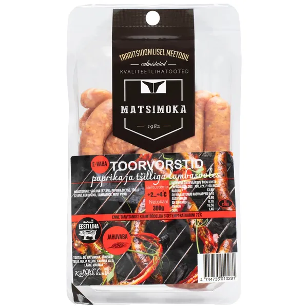 Toorvorstid paprika ja tšilliga E-Vaba, MATSIMOKA, 300 g