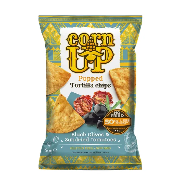 Tortil. čipsi ar melno olīvu, kalt. tom. 60g