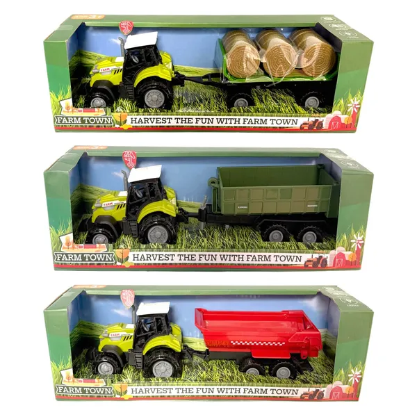 Traktor 1:48 haagisega Farm häälte ja tuledega värv ja kujundus võivad erineda