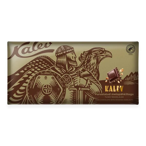 Tume šokolaad purustatud metspähklitega, KALEV, 270 g