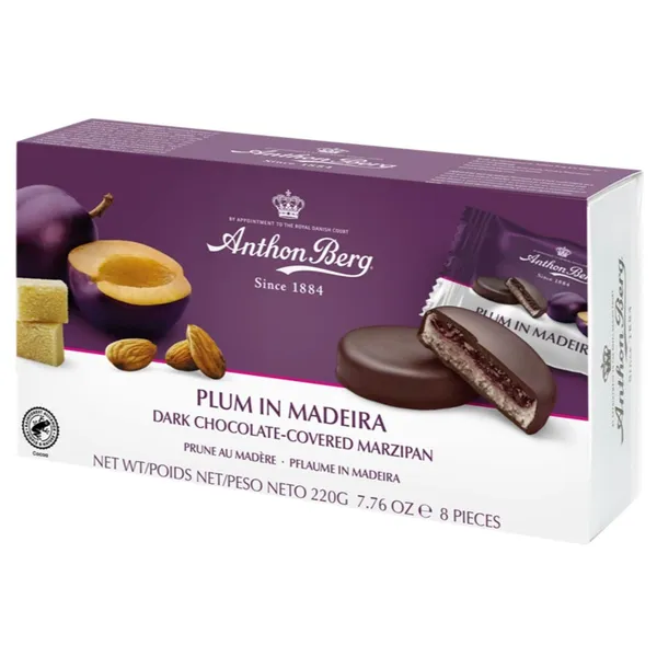 Tume šokolaad martsipani- ja ploomitäidisega Anthon Berg 220g