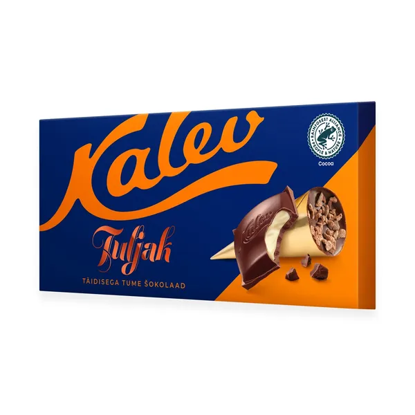 Tume šokolaad Tuljak täidisega, KALEV, 105 g