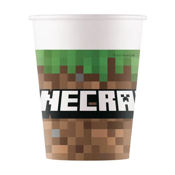 Ühekordne tass "Minecraft" 200ml 8tk