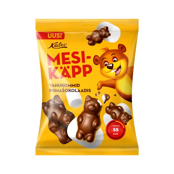 Mesikäpp vahukommid piimašokolaadis, KALEV, 115 g
