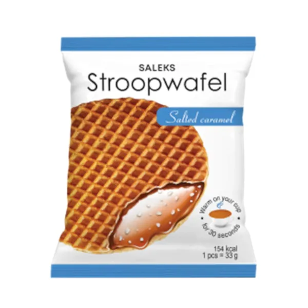 Vahvlid pehme soolakaramelli täidisega Stroopwafel Saleks 33g
