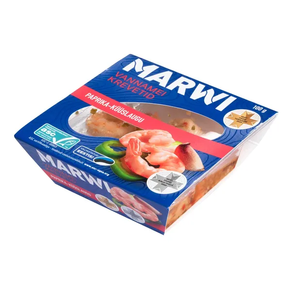 Vannamei krevetid paprika-küüslaugu Marwi 100g