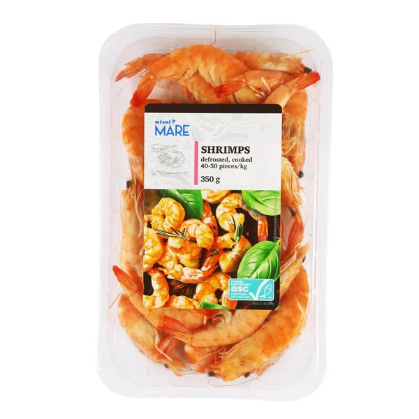 Keedetud vannamei viburhännak, sulatatud Rimi ASC 350g