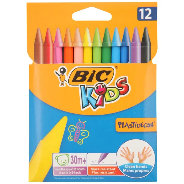 Värvikriidid Bic Plastidecor 12 värvi BS26