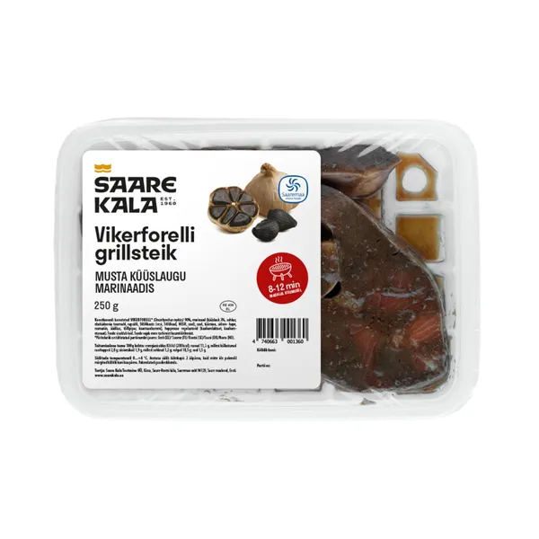 Vikerforelli grillsteik musta küüslaugu marinaadis Saare Kala 250g