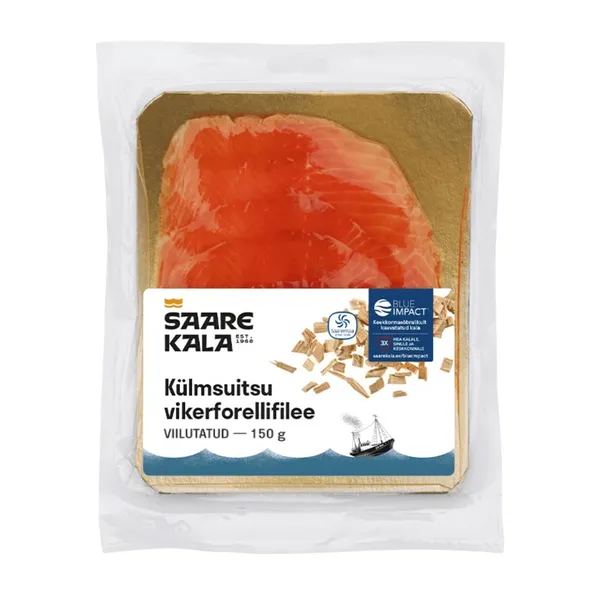 Külmsuitsu vikerforellifilee, viilutatud, SAARE KALA, 150 g