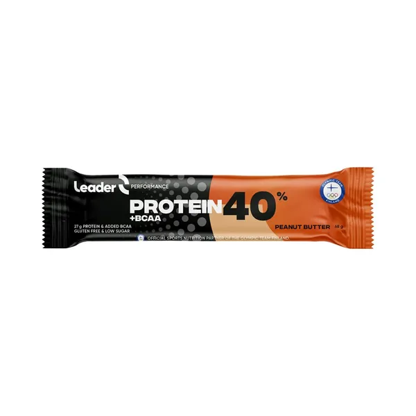 40% Protein batoon + BCAA - maapähklivõi, LEADER, 68 g