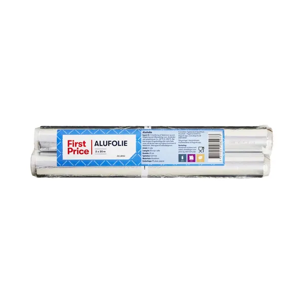Alumiiniumfoolium 2 rulli x 20m, FIRST PRICE, 1 kmpl