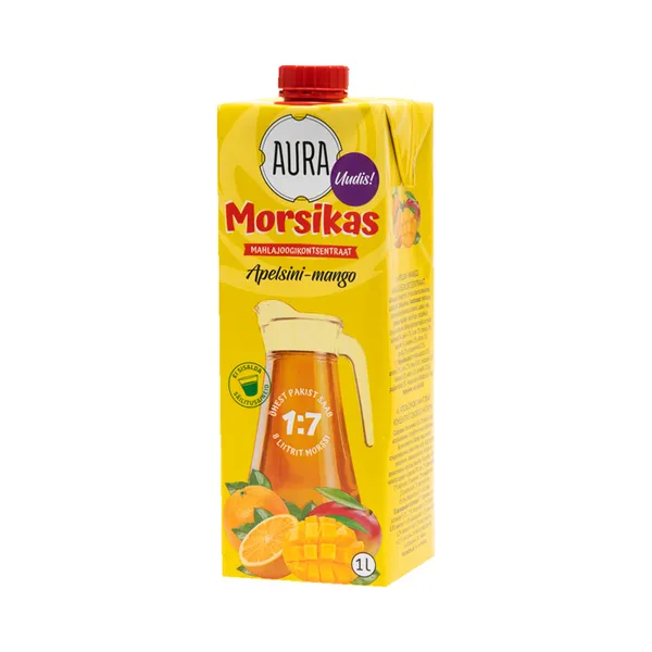 Apelsini-mango mahlajoogikontsentraat, AURA MORSIKAS, 1 L