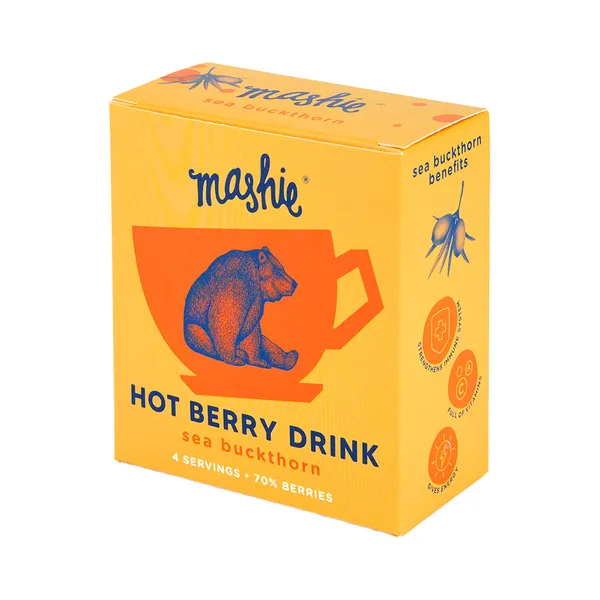 Astelpajumarjapüree tee jaoks 4 portsjonit, MASHIE, 180g