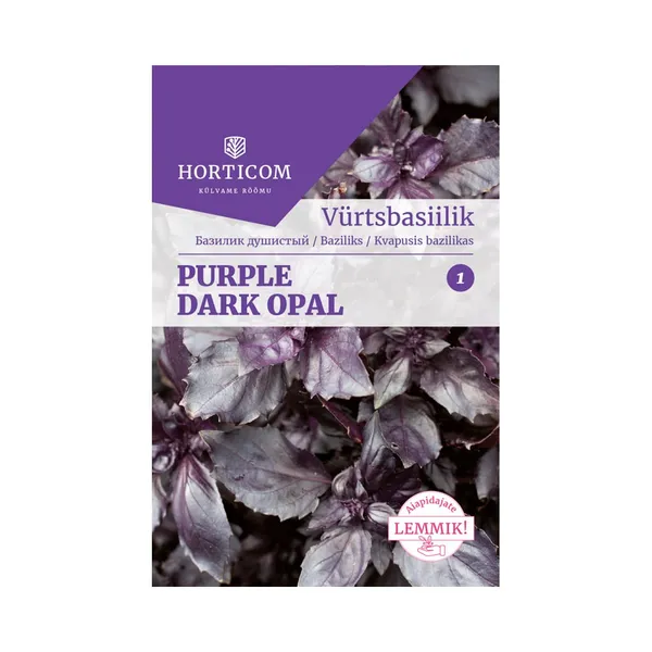 Basiilik Purple Dark Opal 1g, HORTICOM, 1 tk