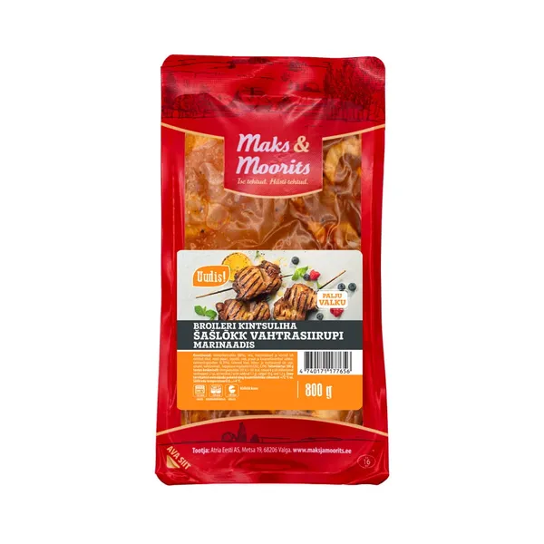 Broileri kintsuliha šašlõkk vahtrasiirup, MAKS&MOORITS, 800 g
