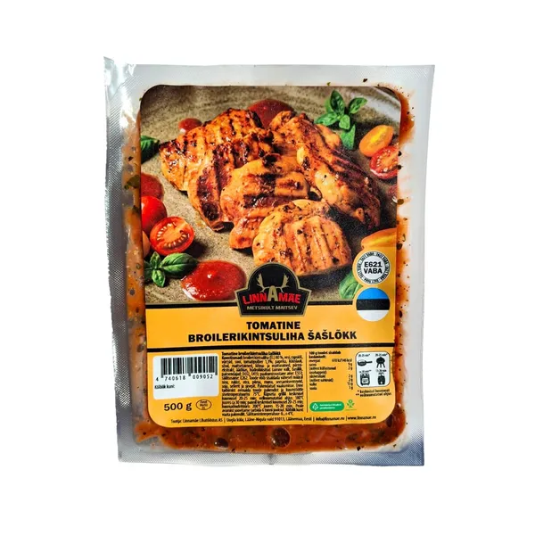 Broilerikintsuliha šašlõkk tomatine, LINNAMÄE LIHATÖÖSTUS, 500 g