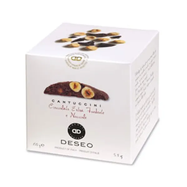 Cantuccini küpsised tumeda šokolaadi ja pähklitega karbis, DESEO, 200 g