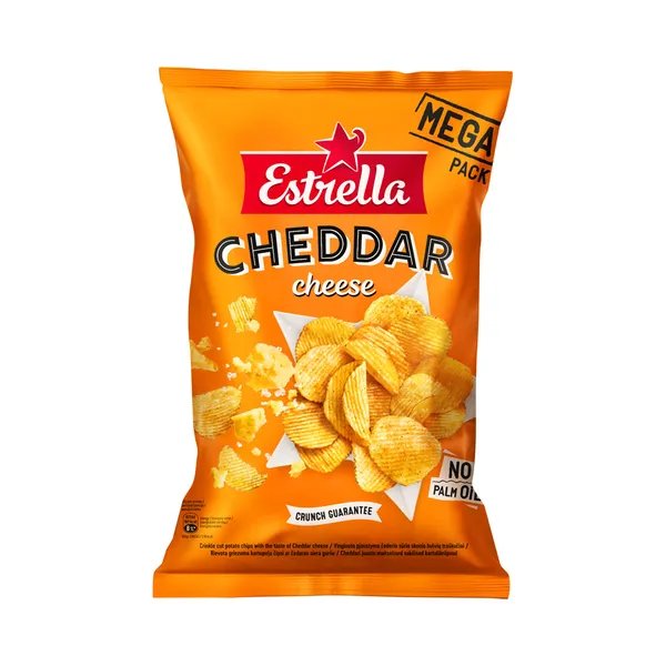 Cheddari juustu maitselised kartulikrõpsud, ESTRELLA, 250 g