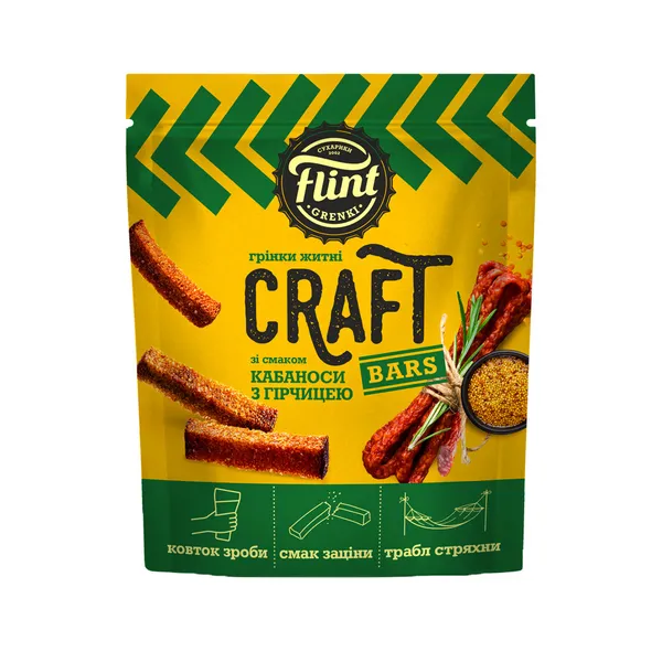 Craft Grenki kabanoss vorstikese ja sinepimaitselised leivakesed, FLINT, 80 g