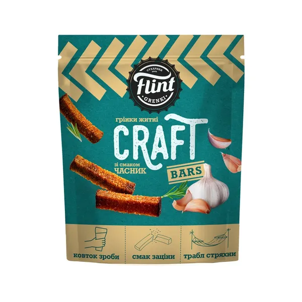 Craft Grenki küüslaugumaitselised krõbedad leivakesed, FLINT, 80 g
