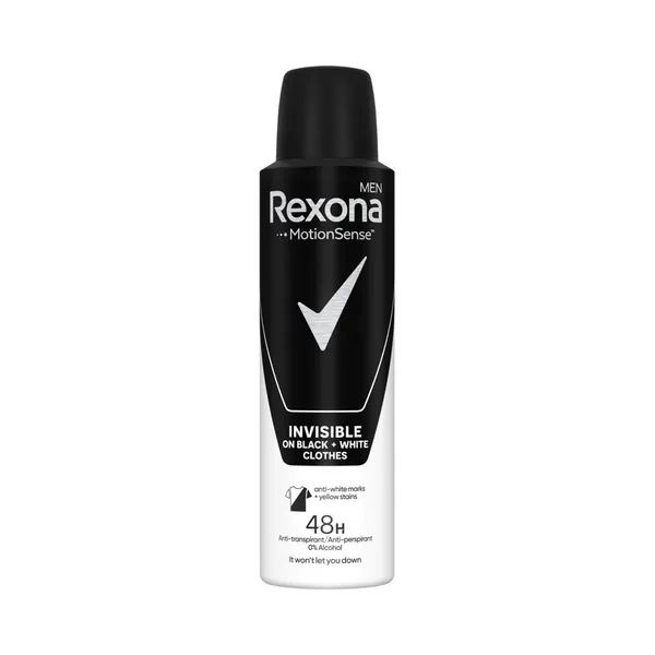 Deodorant Invisible on B+W clothes meestele, REXONA, 150 ml